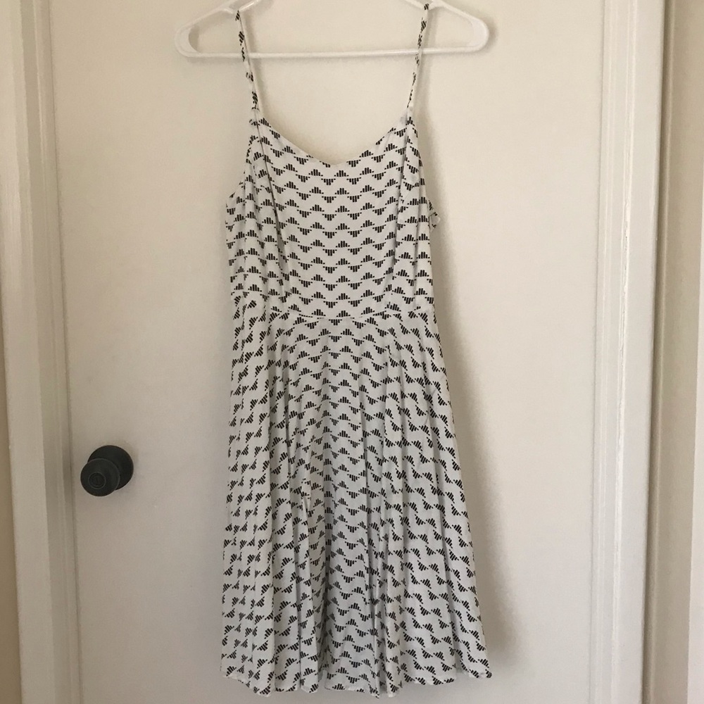 White fit and flare casual dress